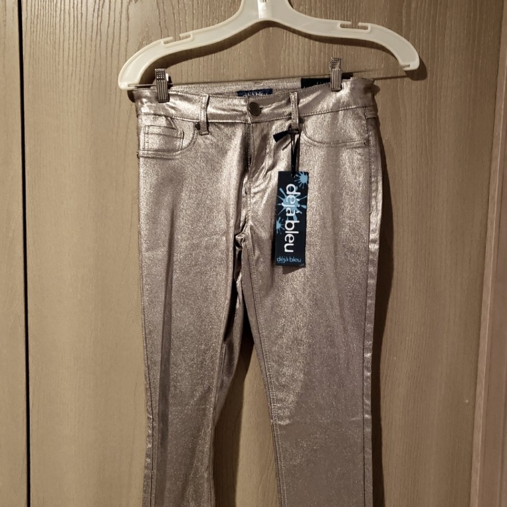 Deja Bleu gold shimmery pants size 11